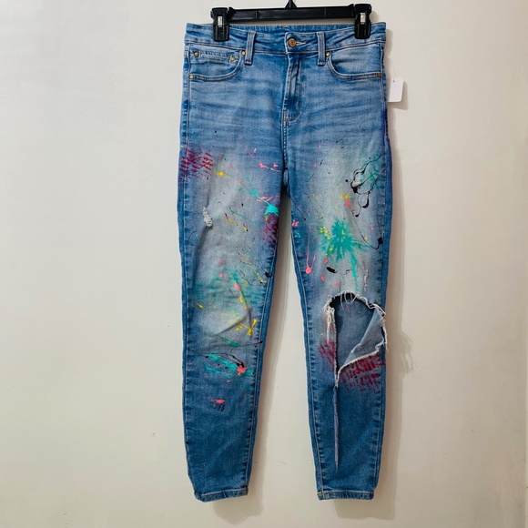 Hand-painted jeans. Size M-L - Picture 2 of 5